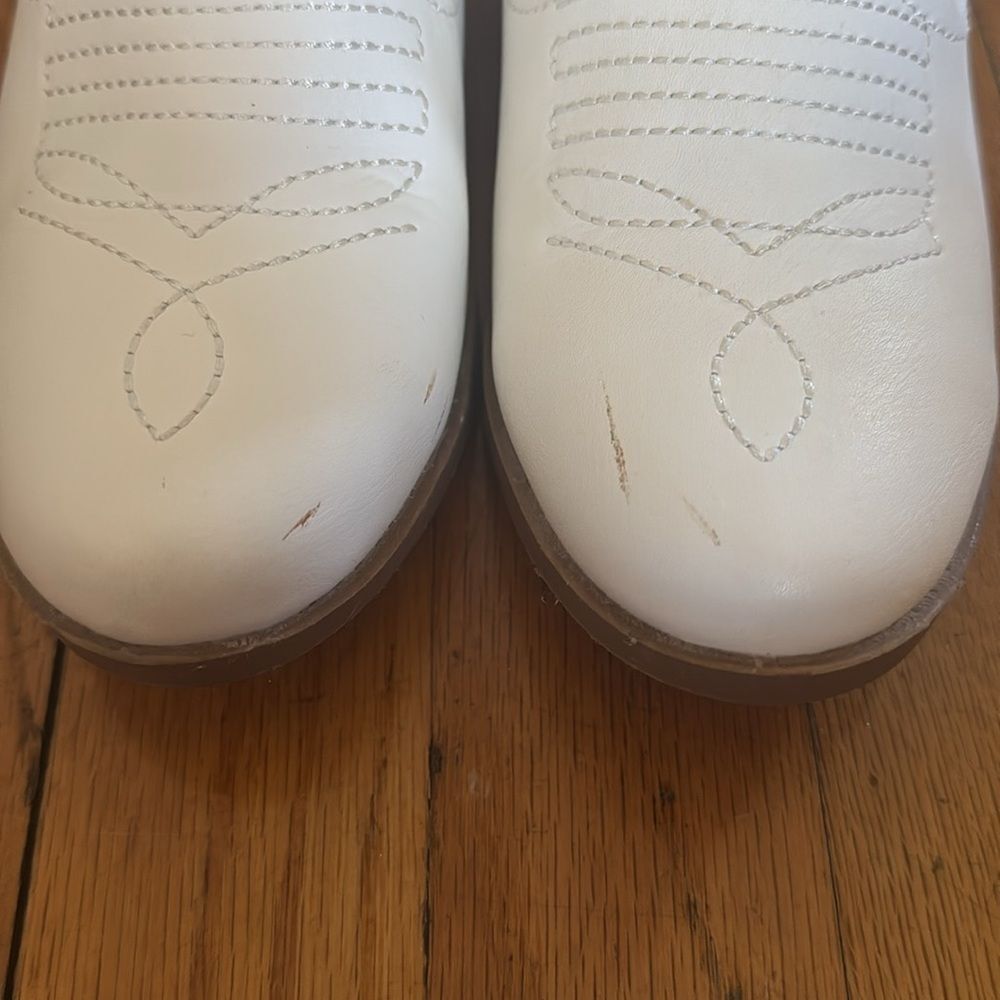 Girls Size 3 White Western-Style Cowgirl Boots - Picture 2 of 5